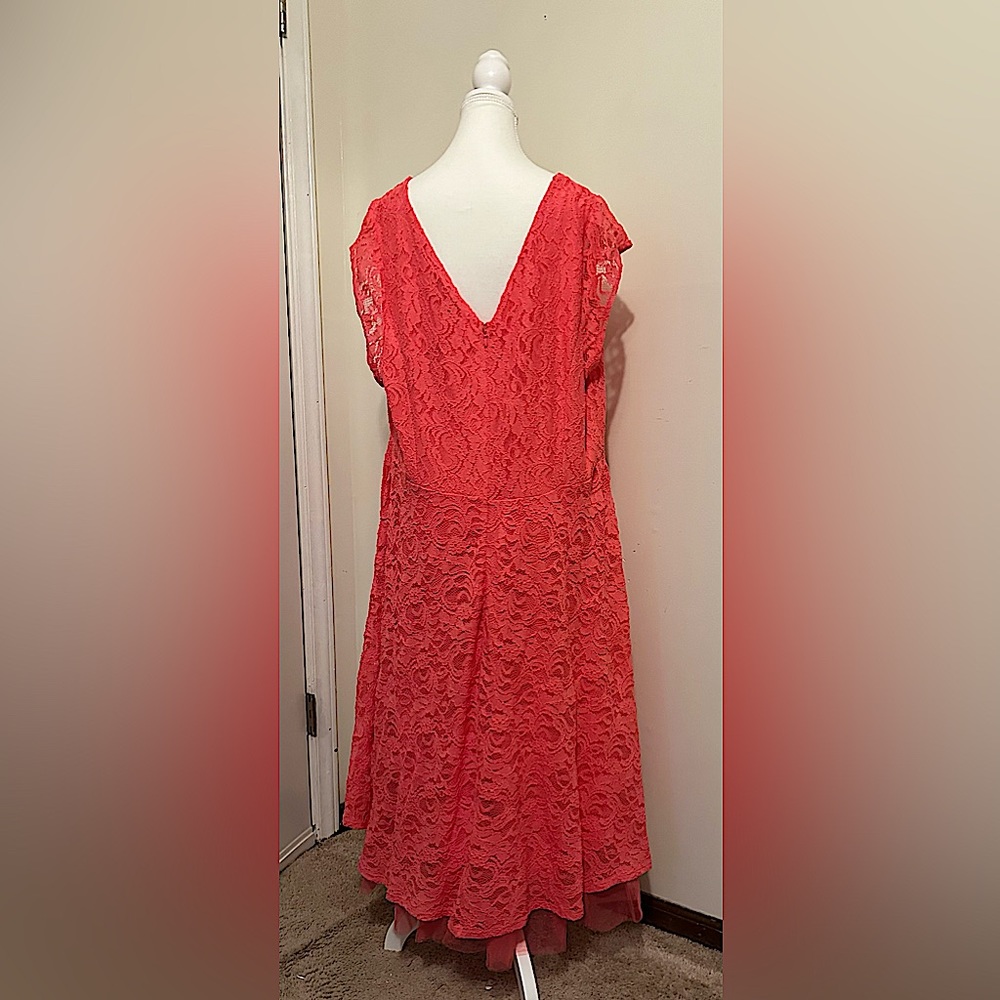 Lane Bryant stretch Lace dress with netting slip underneath.